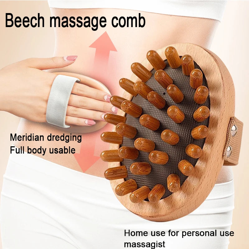 Wooden Meridian Massage Body Brush