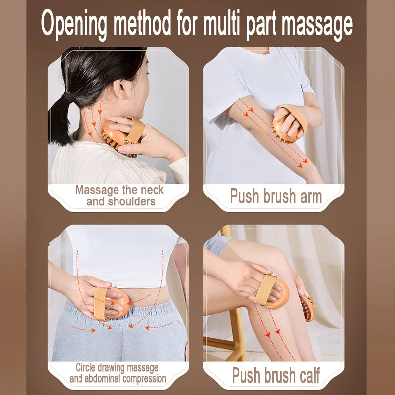 Wooden Meridian Massage Body Brush